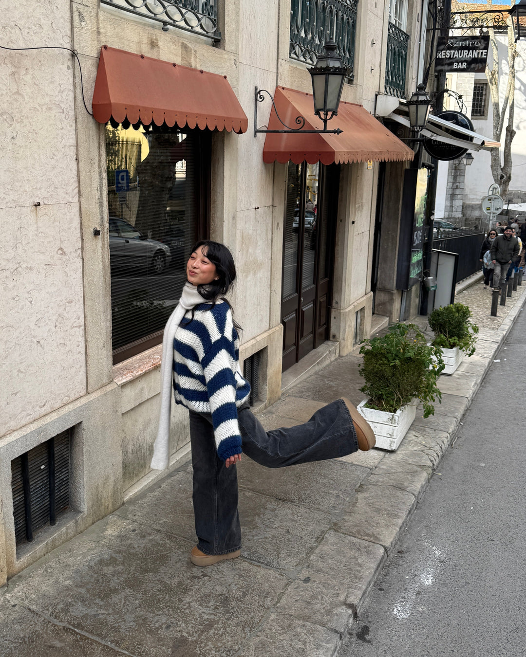 Fidelis | Striped Off-Shoulder Sweater