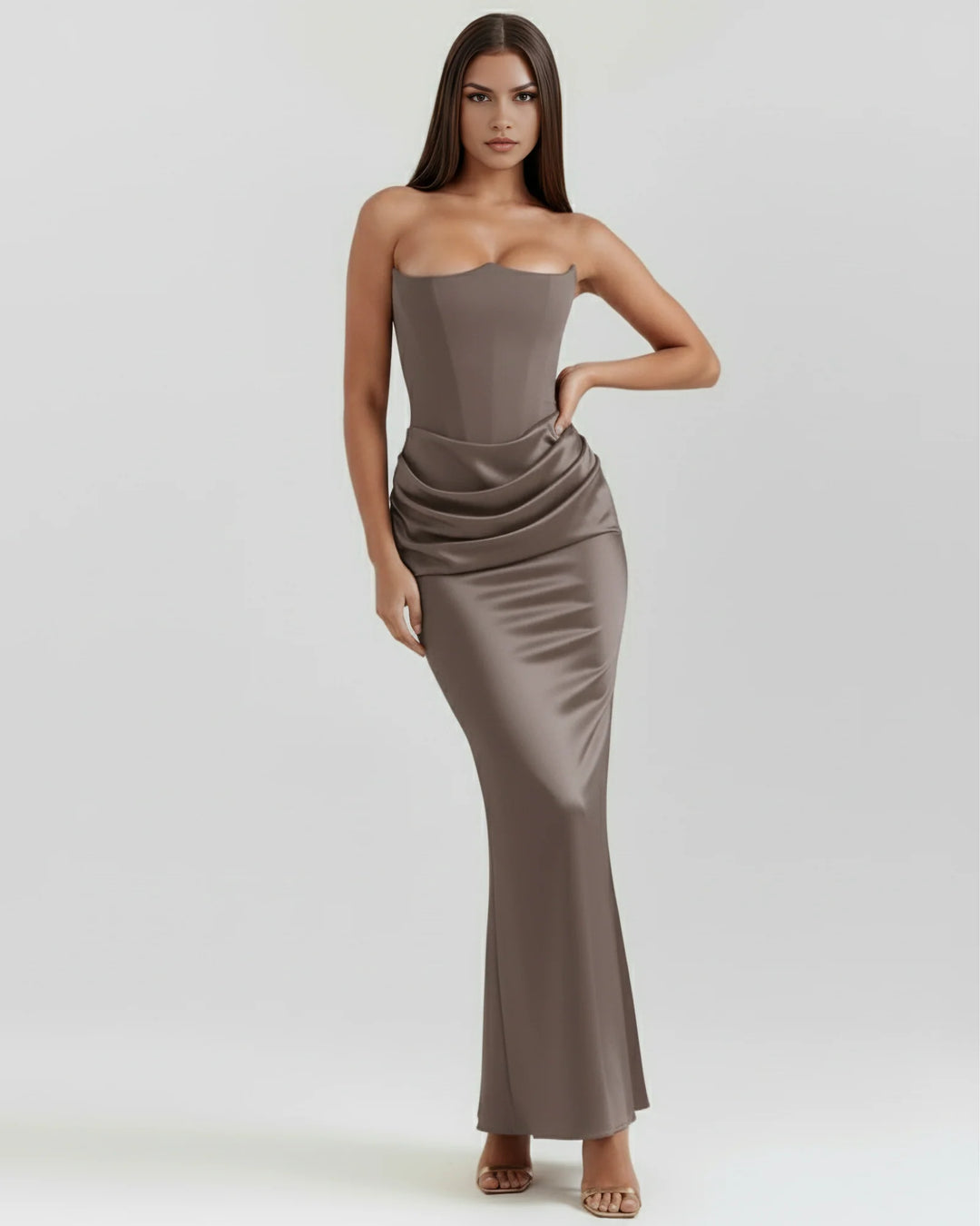 Rosalind | Maxi Dress with Sculpted Strapless Corset