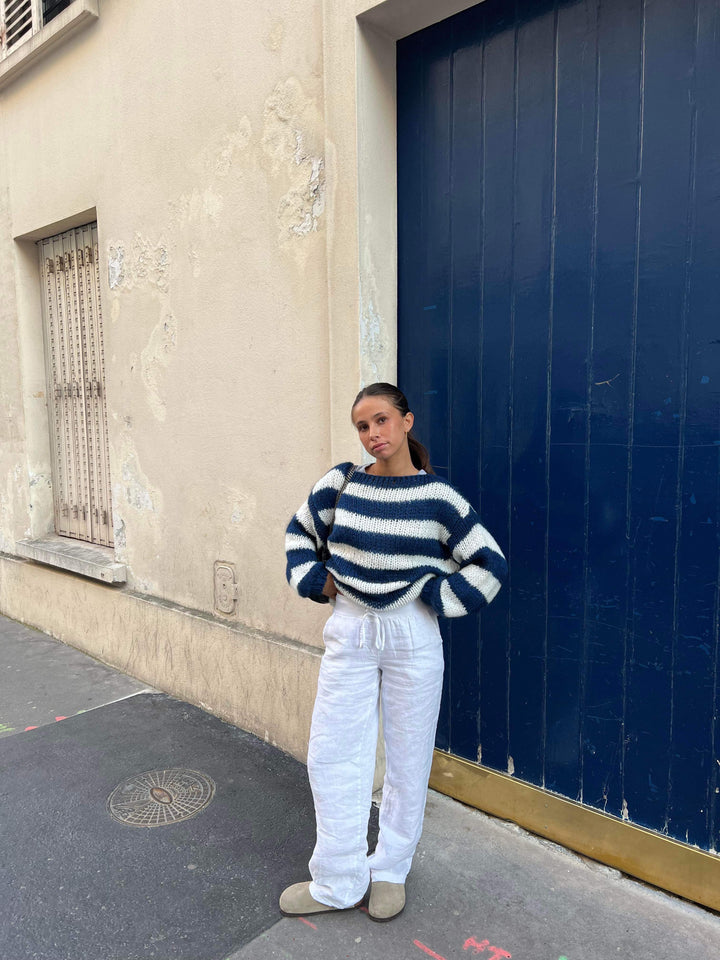 Fidelis | Striped Off-Shoulder Sweater