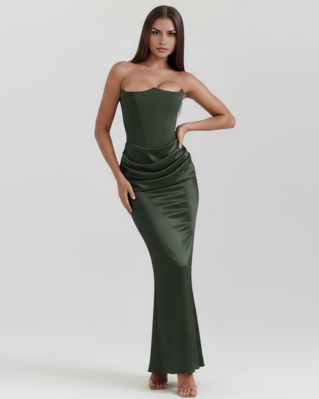Rosalind | Maxi Dress with Sculpted Strapless Corset