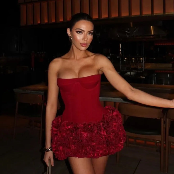 Donella | Strapless Ruffled Mini Dress