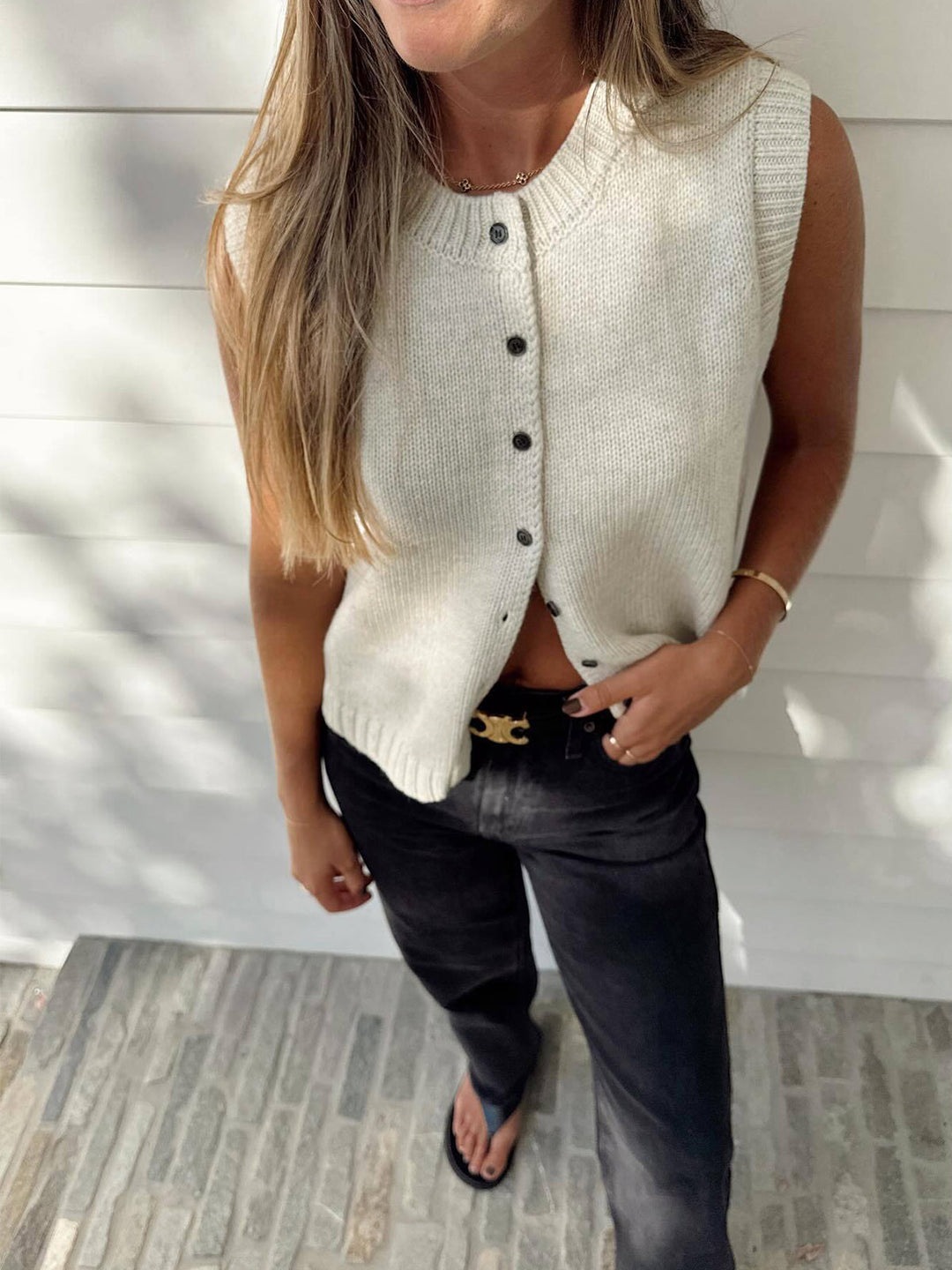 Florence | Casual Button Up Sweater Vest