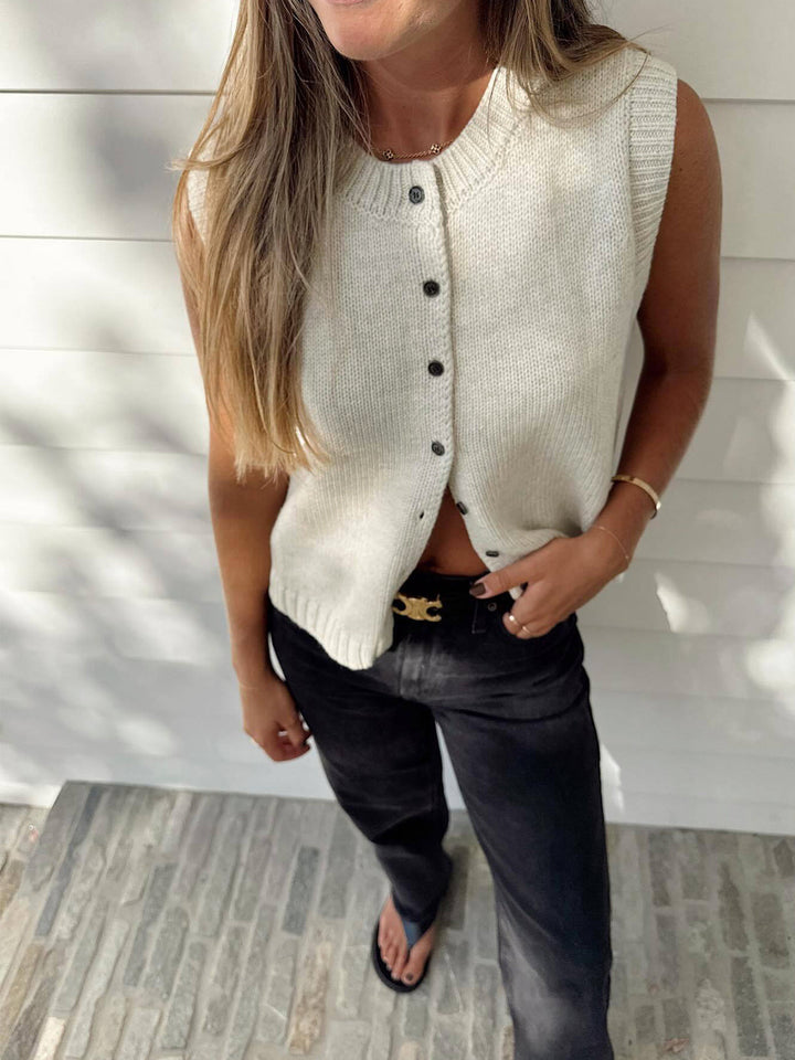 Florence | Casual Button Up Sweater Vest