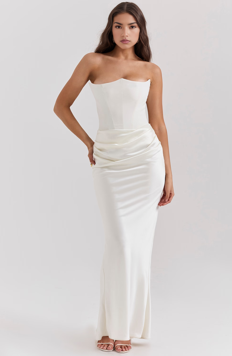 Kythira | Strapless Satin Dress