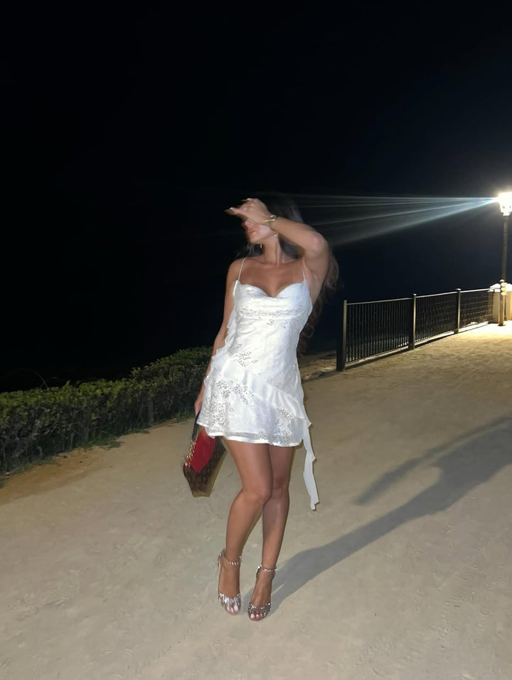 Gracelynne | Shimmer Ruffle Mini Dress