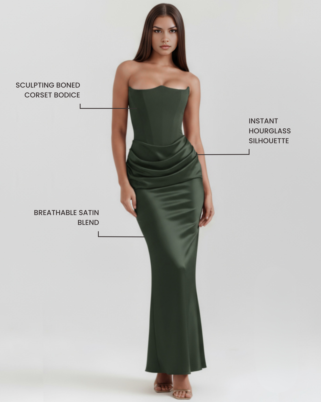 Rosalind | Maxi Dress with Sculpted Strapless Corset