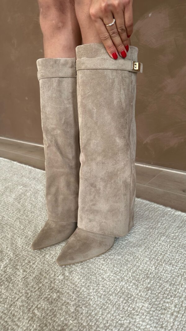 Ladies Knee High Boots | Suede Look Comfortable Heel | Chic Design