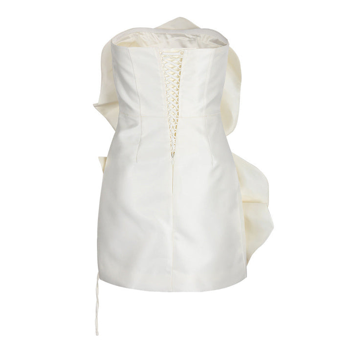 Veyra | Strapless Rose Appliqué Mini Dress