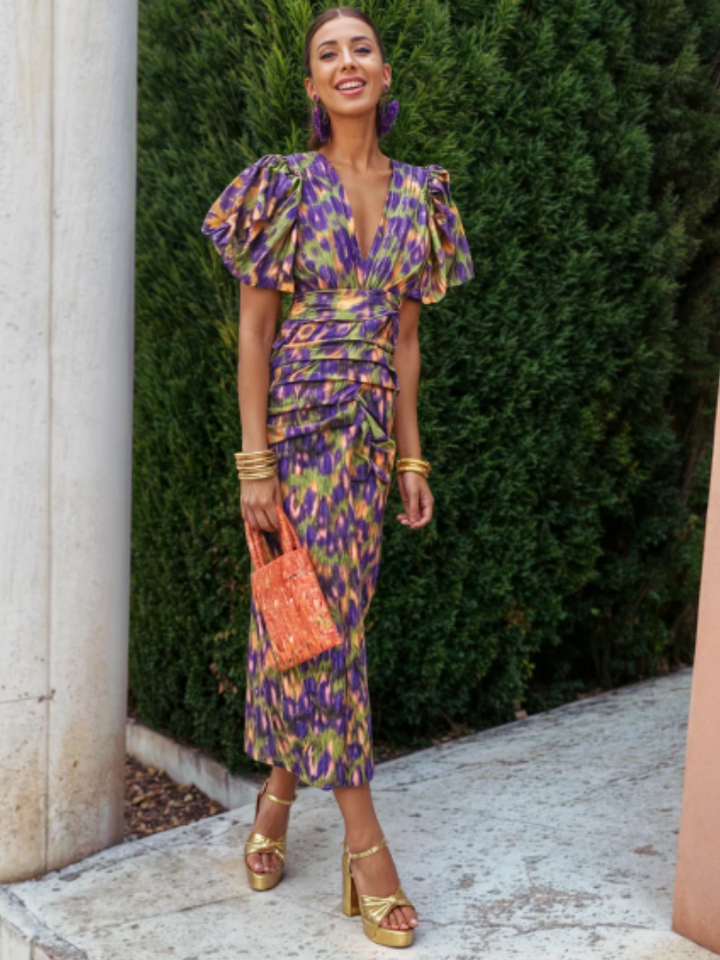 Ursula | Vivid Ruched Midi