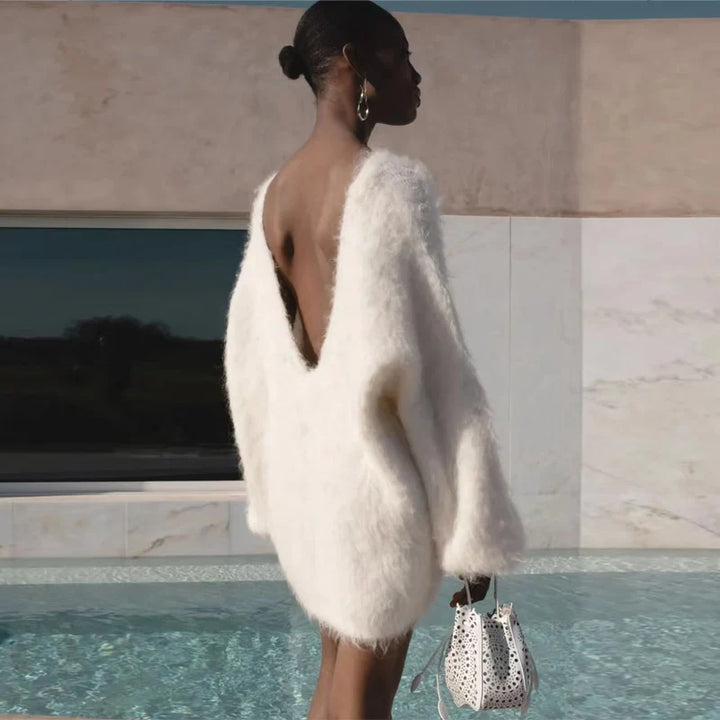 Rosalind | Backless Knit Sweater Dress