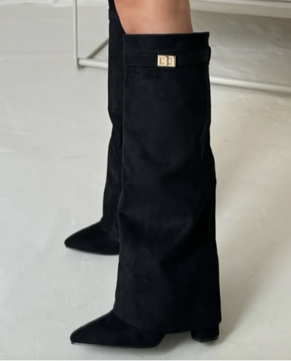 Ladies Knee High Boots | Suede Look Comfortable Heel | Chic Design
