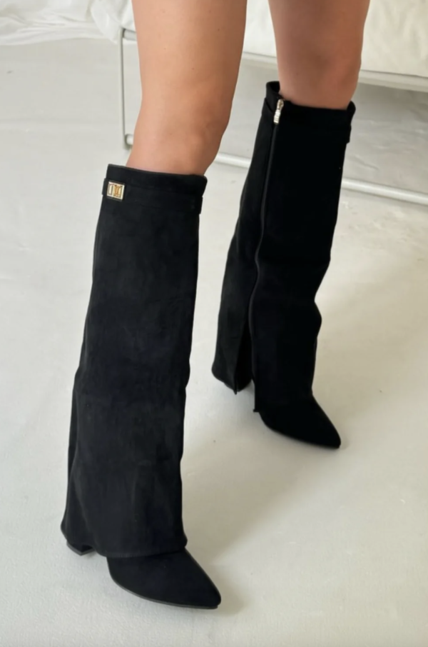 Ladies Knee High Boots | Suede Look Comfortable Heel | Chic Design