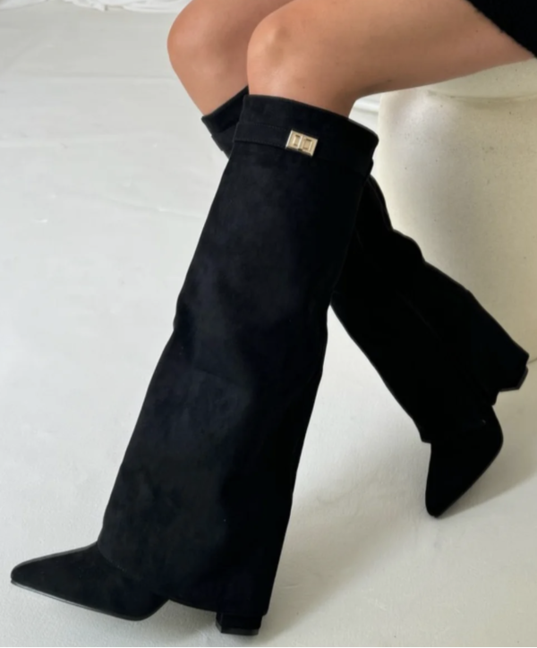 Ladies Knee High Boots | Suede Look Comfortable Heel | Chic Design