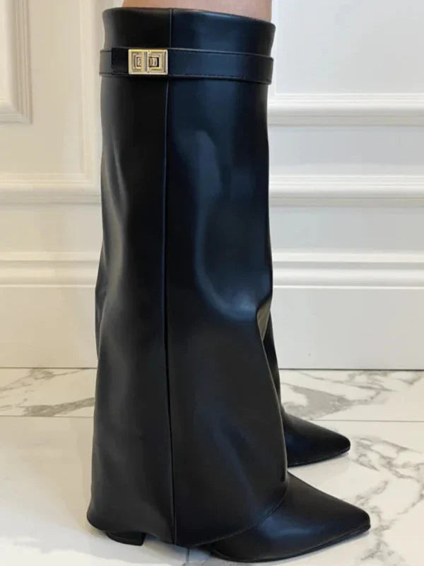 Ladies Knee High Boots | Suede Look Comfortable Heel | Chic Design
