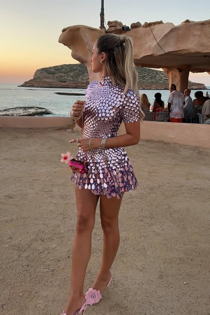 Noreen | High Neck Sequin Dress