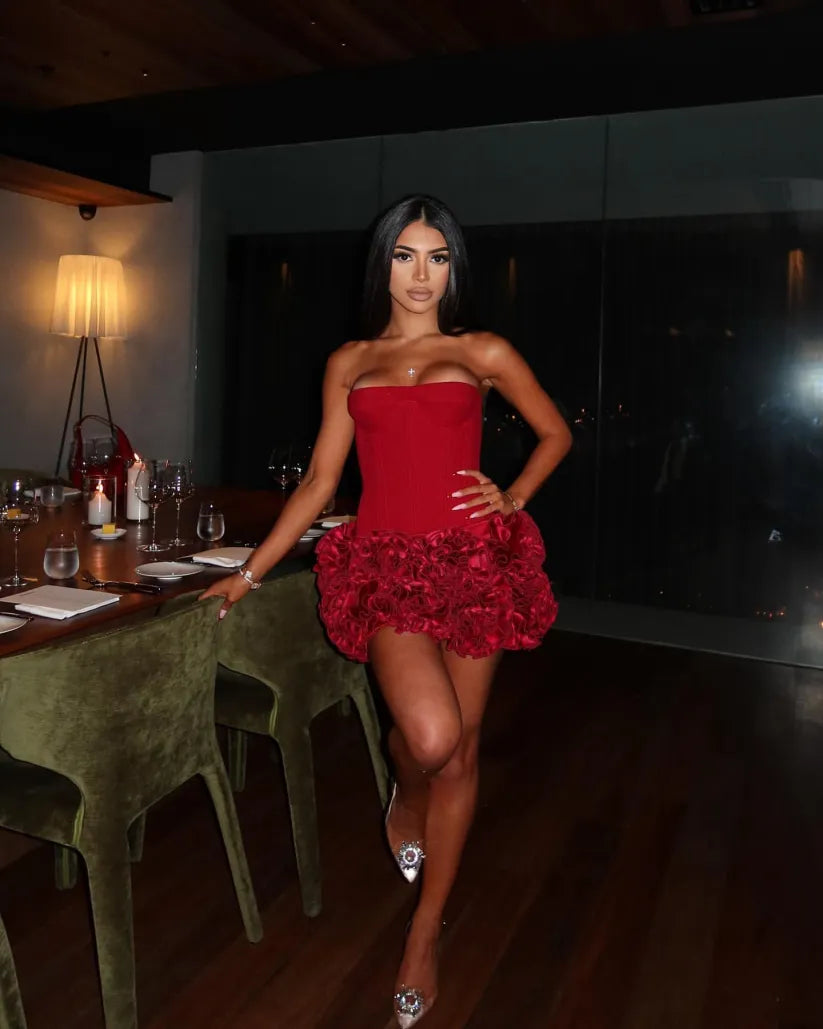 Donella | Strapless Ruffled Mini Dress