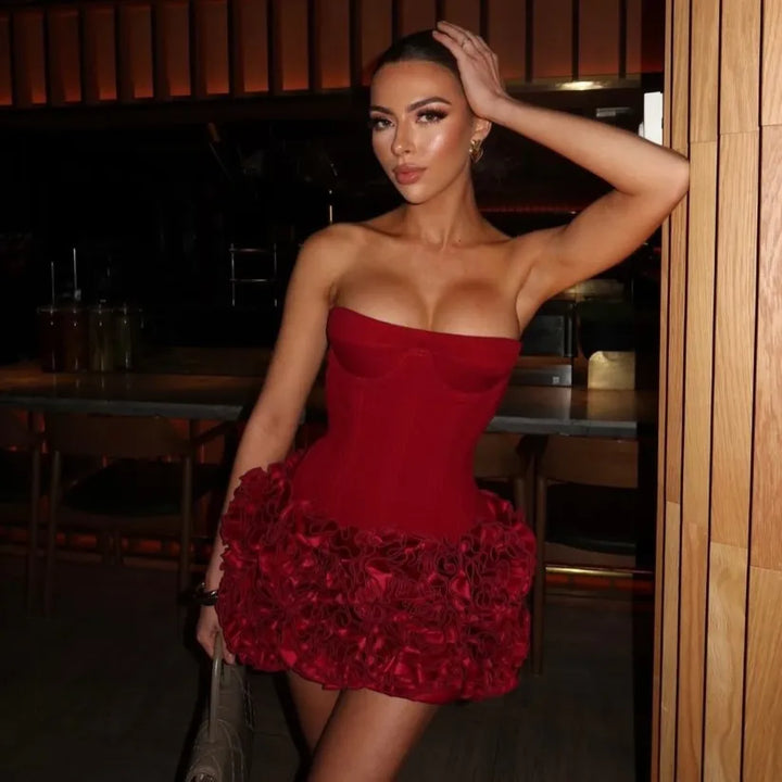 Donella | Strapless Ruffled Mini Dress