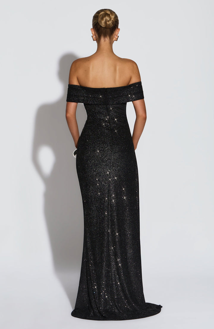 Joyce Maxi Dress - Black Sparkle