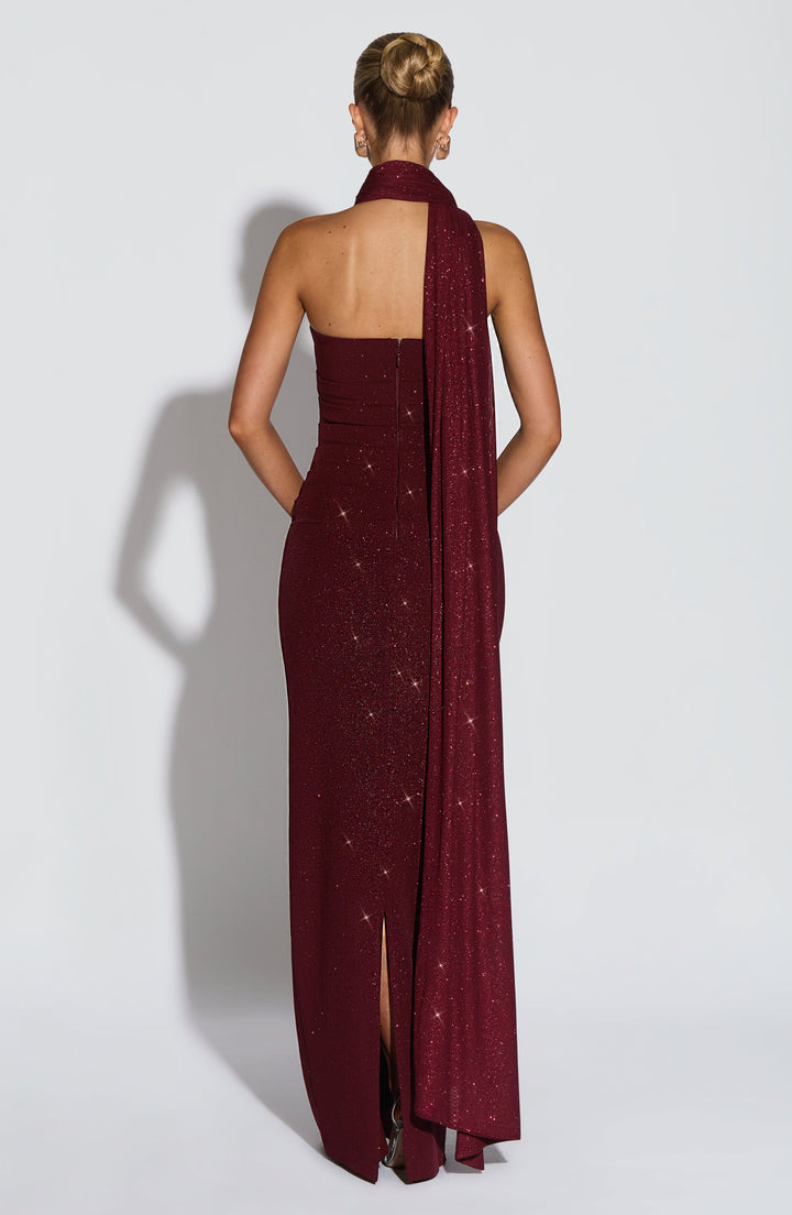 Pandra Maxi Dress - Wine Sparkle